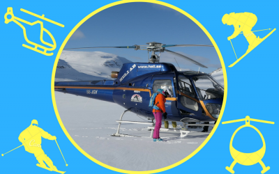 Heli-skiing na foto a videu